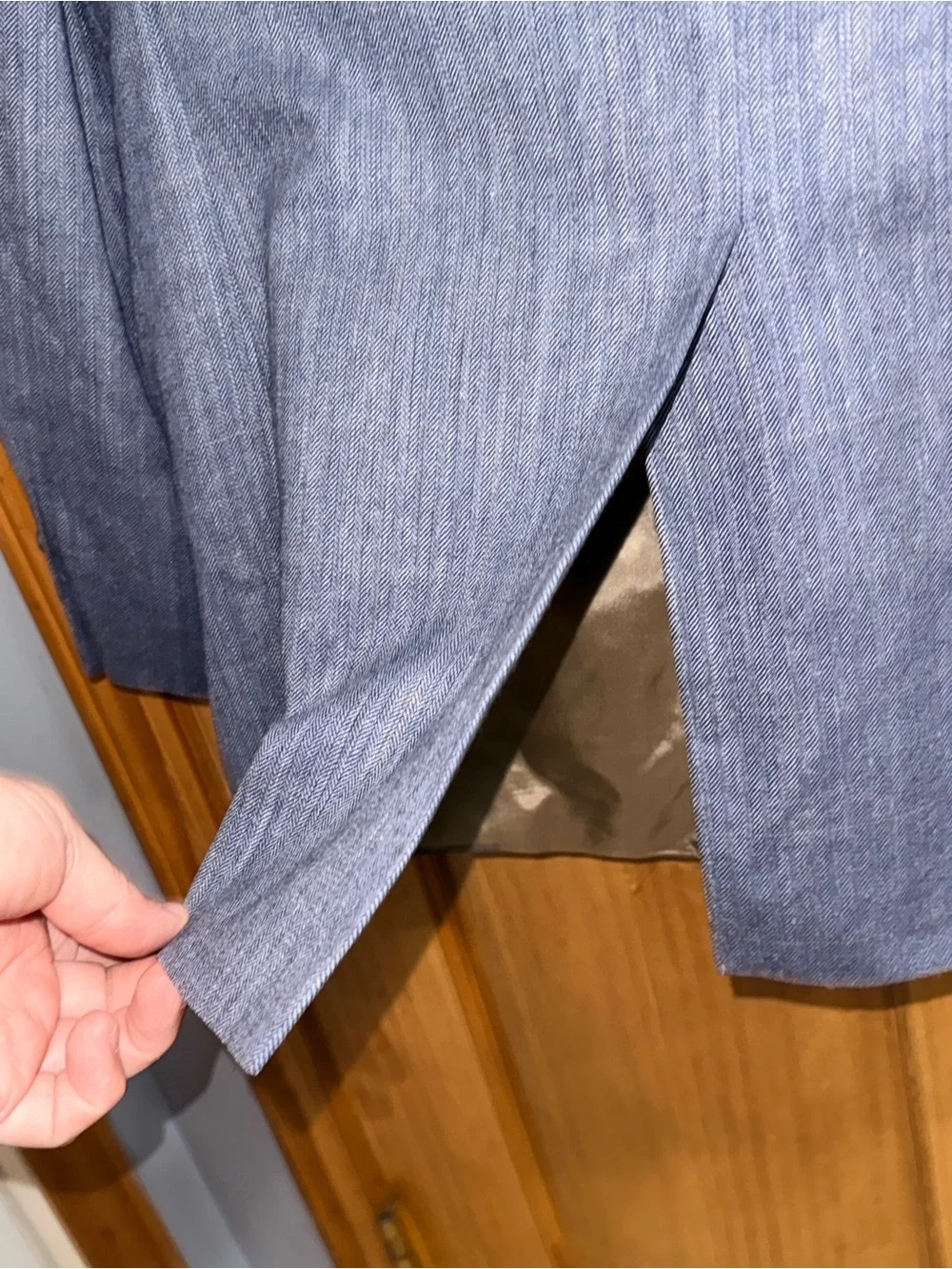Vtg Brooks Brothers Men's Blue 3 Button Sport Coat-Gold Lining-Silk/Wool-44R-EC